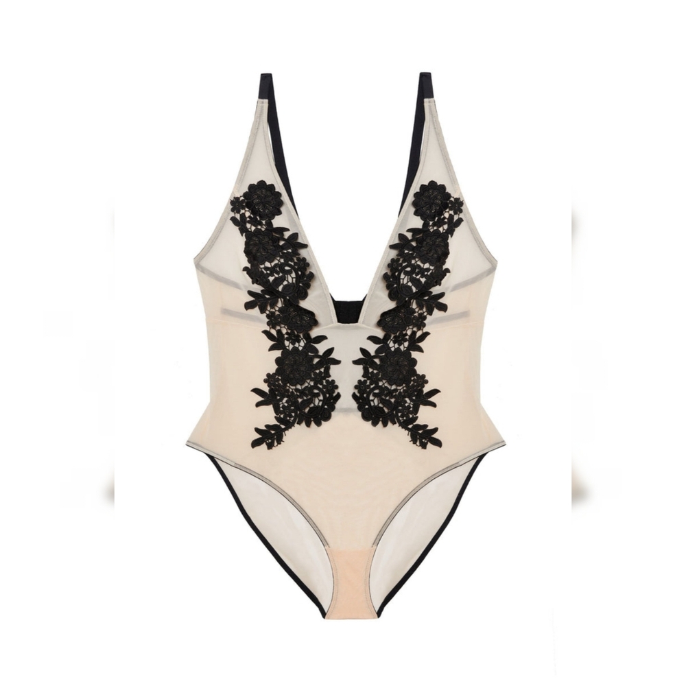 Floral Applique Bodysuit Size 14